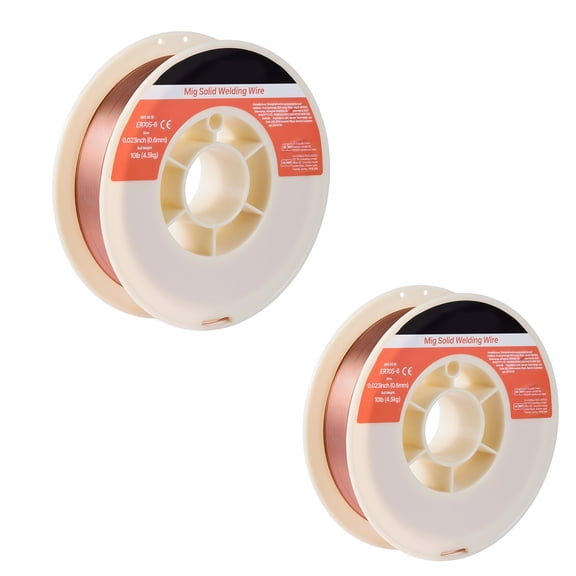 KFFKFF Solid MIG Welding Wire, ER70S-6 0.023-inch 10 LBS, Low Spatter Mild Steel Wire with Enhanced Deoxidizers for Versatile Gas Shielded Welding