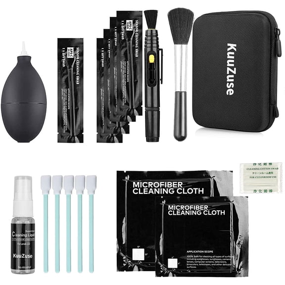 Professional DSLR Camera Cleaning Kit with APS-C Cleaning Swabs, Microfiber Cloths, Camera Cleaning Pen, for Camera Lens, Optical Lens and Digital SLR Cameras.