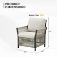 thumbnail image 6 of PPorfamilia Outdoor Single Chairs Set of 2, Cushioned Patio Wicker Arm Chairs for Balcony Garden Deck Porch, Beige, 6 of 6