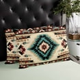 thumbnail image 4 of Boho Brown Teal Red Throw Pillow Covers, Southwestern Geometric Abstract Retro Soft Breathable Pillow Cases with Zipper for Sleeping, Queen Size Pillowcases for Couch Bed Sofa Chair 20x30 Inches, 4 of 6