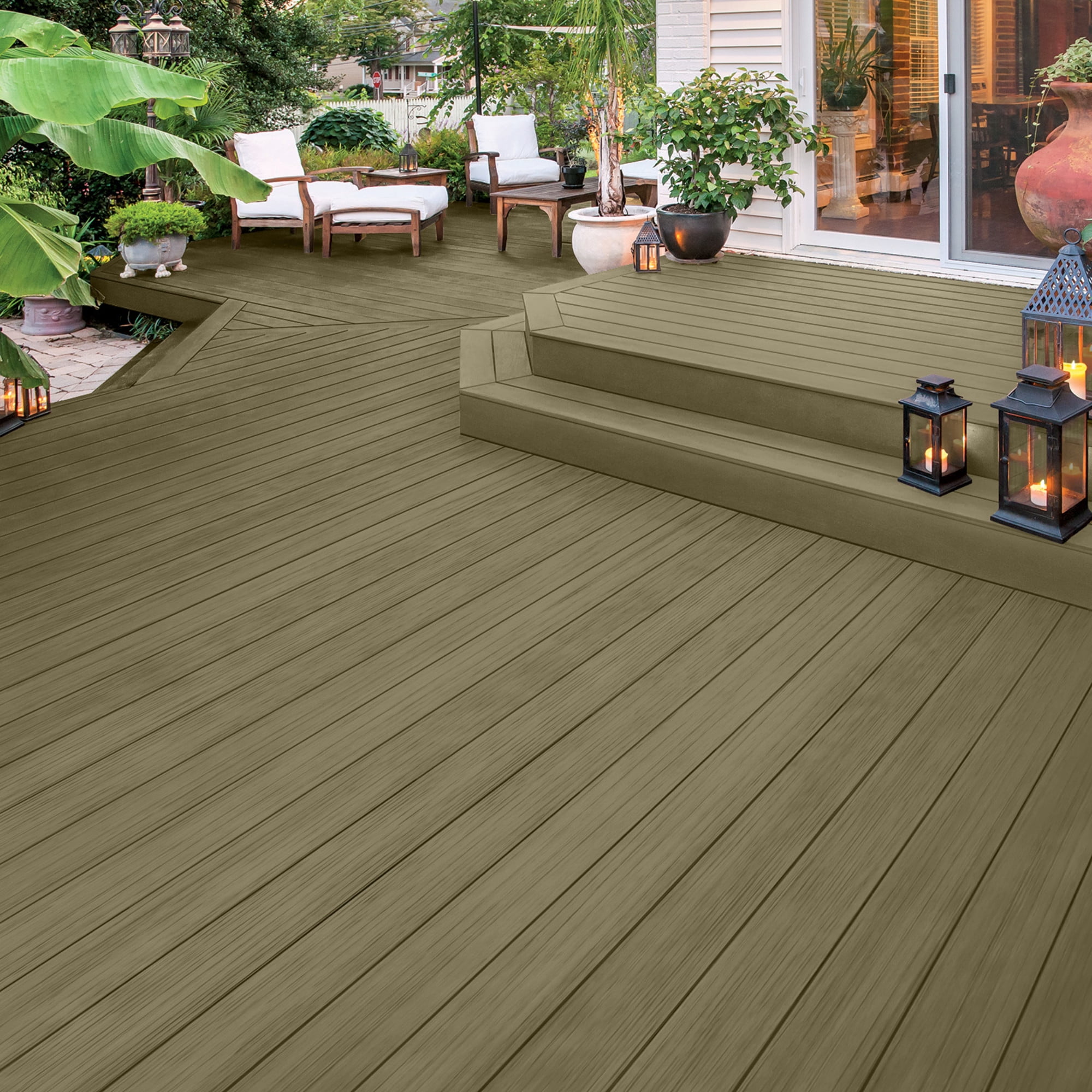 Olympic 1 Gallon SC-1027 Drift Exterior Solid Wood Protector Stain Plus Sealer in One