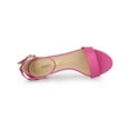 thumbnail image 4 of BLISSFUL STEP Women's Shoes Kitten Heel Ankle Strap Open Toe Sandals Hot Pink 10, 4 of 7