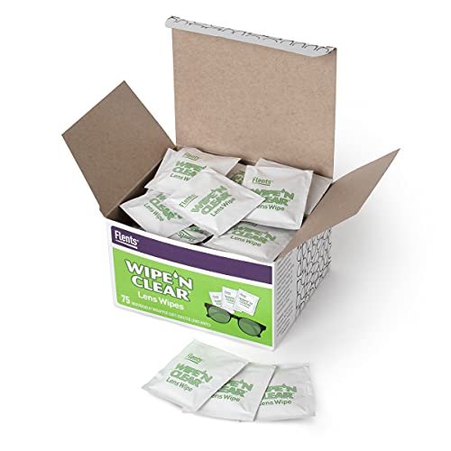 Toallitas para lentes Flents WIPE'N Clear, 75 unidades, empaquetadas individualmente