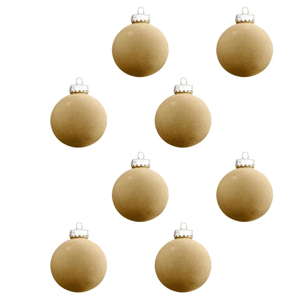 XWSHYW Decoraciones Navideñas 8 Piezos, Terciopelo Flocadas, Bolas Decorativas, Plástico para Árbol de Navidad, Adornos Colgantes Decorativos para Árbol de Navidad, 3,14 Pulgadas