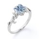 thumbnail image 4 of JeenMata Anillo de Compromiso con Diseño Único de Infinito de Piedra Lunar y Moissanita de Corte Redondo de 1,5 Quilates en Oro Blanco de 18 K sobre Plata, 4 of 6