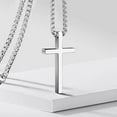 thumbnail image 3 of Simple Unisex Cross Necklaces, Basic 14K Yellow Gold Cross Pendant for Women Men,Christ Prayer Collar, Adjustable Box Chain, 3 of 7