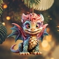 thumbnail image 4 of Decoraciones navideñas de dragón de dibujos animados acrílico exquisito realista para niños adultos, 4 of 7