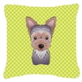thumbnail image 3 of Carolines Treasures Checkerboard Pink Yorkie Puppy Canvas Fabric Decorative Pillow 18H x18W multicolor, 3 of 3
