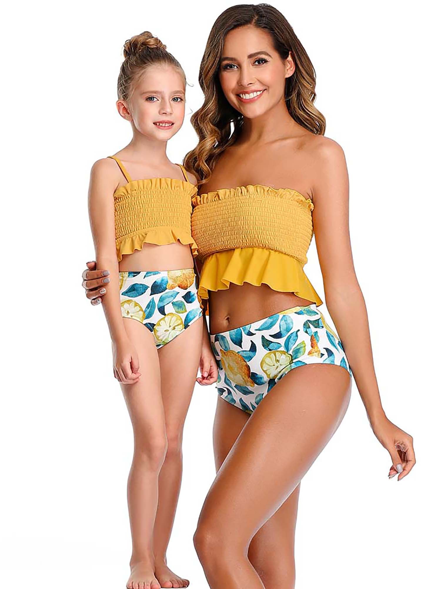 yellow tube top bathing suit
