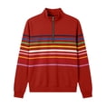 thumbnail image 4 of Spring Striped Print Sweatshirts for Women Half Zip Pullover Soft Casual Long Sleeve for Comfort Crew Neck Red XXXL, 4 of 4