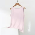 thumbnail image 6 of Wyobmus Women Linen Tank Tops Wide Strap Round Neck Cotton Tops Loose Soft Camisole Basic Shirts Pink, 6 of 6