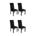 thumbnail image 1 of Youkk 2pcs/set Dirt-proof Velvet Chair Covers - Exquisite Craft Elastic Belt Machine Washable Dining Room Black 2 pcs 2Set, 1 of 6