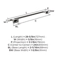 thumbnail image 6 of Amerock Esquire Polished Nickel/Gunmetal 24 inch (610mm) Towel Bar, 6 of 8