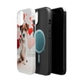 thumbnail image 2 of DistinctInk Tough Case for Apple iPhone 13 (6.1" Screen), Compatible with MagSafe Charging - Valentine's Day Russell Terrier, 2 of 6