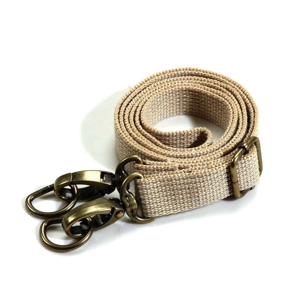 byhands Adjustable bing Shoulder Crossbody Strap with Bronze Style Ring, 28.751.6, Beige