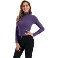thumbnail image 1 of HSHDLDF Hauts à Manches Longues pour Femmes Col Roulé Doux Extensible Ajusté Couche de Base, 1 of 7