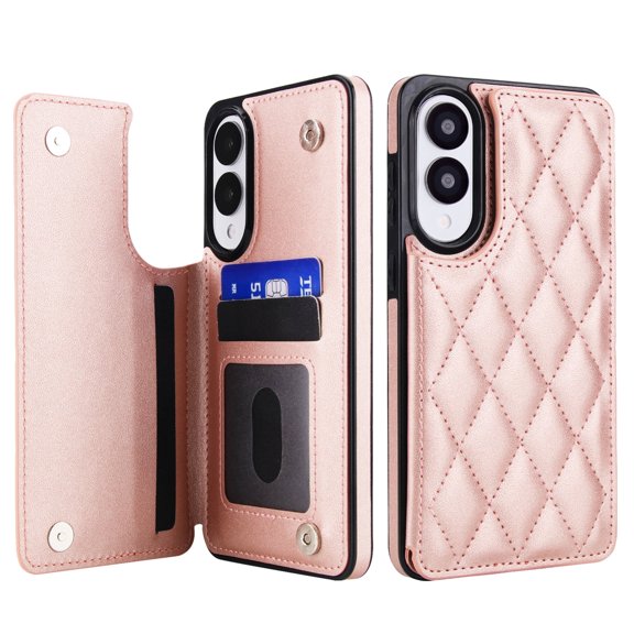 for Samsung Galaxy S25 Edge Case Leather Wallet with Card Holder, RFID Blocking PU Leather Flip Cover Kickstand Magnetic Closure Shockproof Heavy Duty Protective Case,Green/Pink/Brown