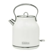 Open Box Haden 1.7 Liter Stainless Steel Body Retro Electric Tea Kettle, White