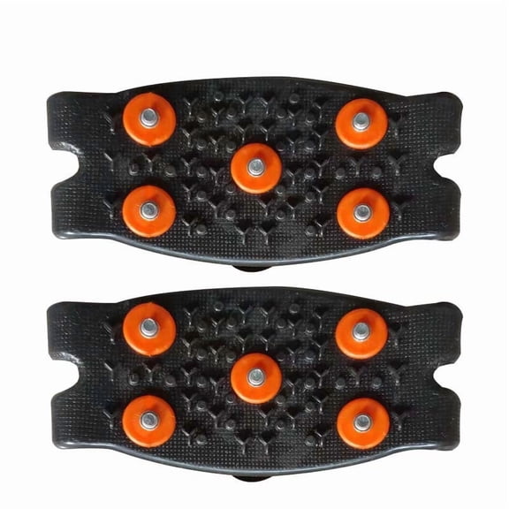 Ice Cleats for Shoes,Non-Slip Over Shoe Rubber Spikes Crampons,Anti Slip Crampons,Crampons for Shoes,Ice Cleats With 5 Spikes,Anti-Slip for Hiking,Walking,Climbing,Jogging,(Yellow,4.52x1.96 in)