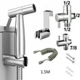 thumbnail image 2 of Portable Handheld Toilet Bidet Sprayer Gun Holder Self Cleaning Wash Bidet Faucet Spray 3 Way Valve Bathroom Shower Head Hose, 2 of 10