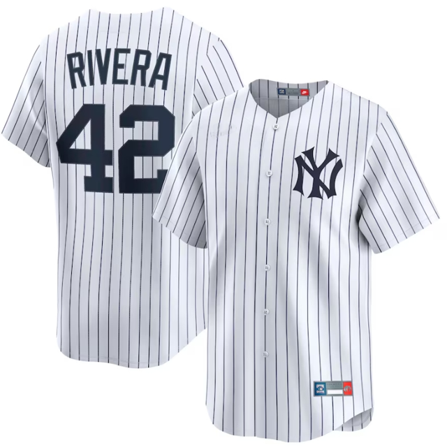 Camiseta clásica de béisbol blanca de Mariano Rivera de los Yankees de Nueva York, con número de estrella bordado.-XXL