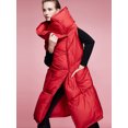 thumbnail image 2 of Chaleco de plumón nuevo para mujer, chaqueta de plumón de pato blanco grueso de 90 grados, diseño de solapa de moda, bolsillo grande, chaqueta de plumón larga cálida de invierno para mujer, 2 of 5