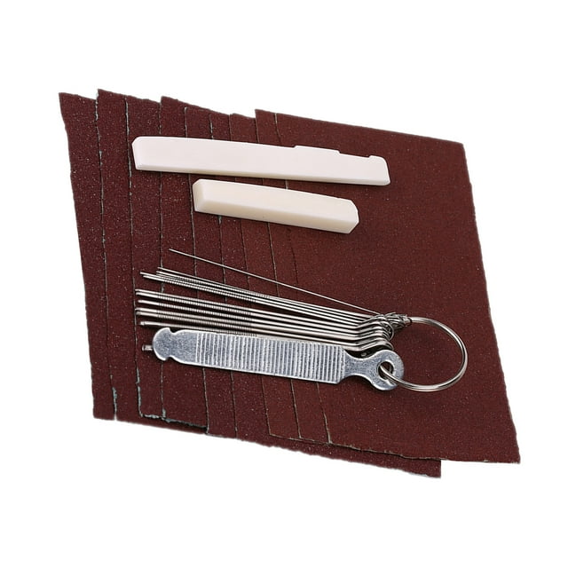 Guitar Bridge Saddle Nut Files Set Guitar Accessories Parts DIY Luthier Maintenance Tool Guitar Bone Bridge Saddle Nuts Sand Paper Files Guitar Bass Ukulele Leveling Tool