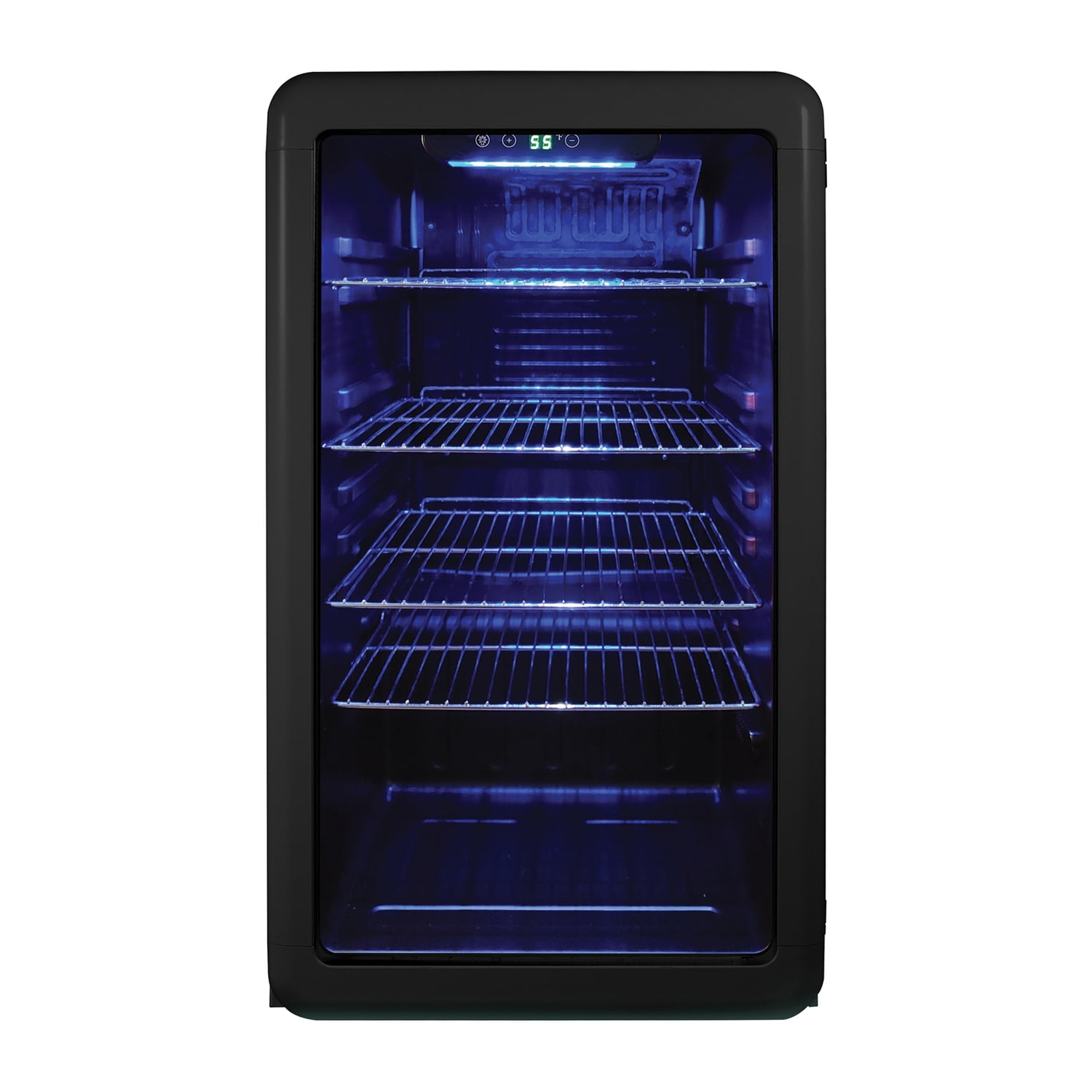 Magic Chef 0.7-cu. ft. 700-Watt Retro Countertop Microwave and 3.4-cu. ft. Retro Beverage Cooler Kit, Black