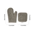 thumbnail image 3 of Set of 2 Oven Mitts and Pot Holders, Heat Resistant Kitchen Gloves Microwave Safe, Thick Cotton Padding Soft Interior, Hanging Loop Convenient Storage, for Baking Grilling Stovetop Countertop, 3 of 6