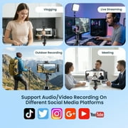 Microphone Compatible for iPhone/iPad/Android, Wireless Lavalier Microphone with Noise Reduction, Lapel Mic for Video Recording, Lav Mic Content Creator Interview for Vlog, 12H, 65ft