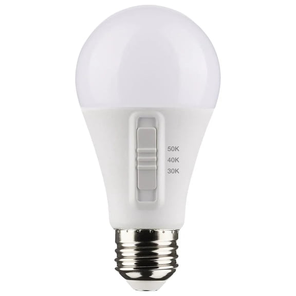12 Watt A19 LED - Medium Base - CCT Selectable - White Finish - 90 CRI - 120 Volt - 6-Pack