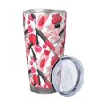 thumbnail image 2 of Haiem Makeup Printed 20oz Straight Skinny Car Cups With Insulated Cup Sleeve Portable Handle, Sports Travel Coffee Mug, Stainless Steel, Insulated-Straw Two-piece Set, 2 of 8