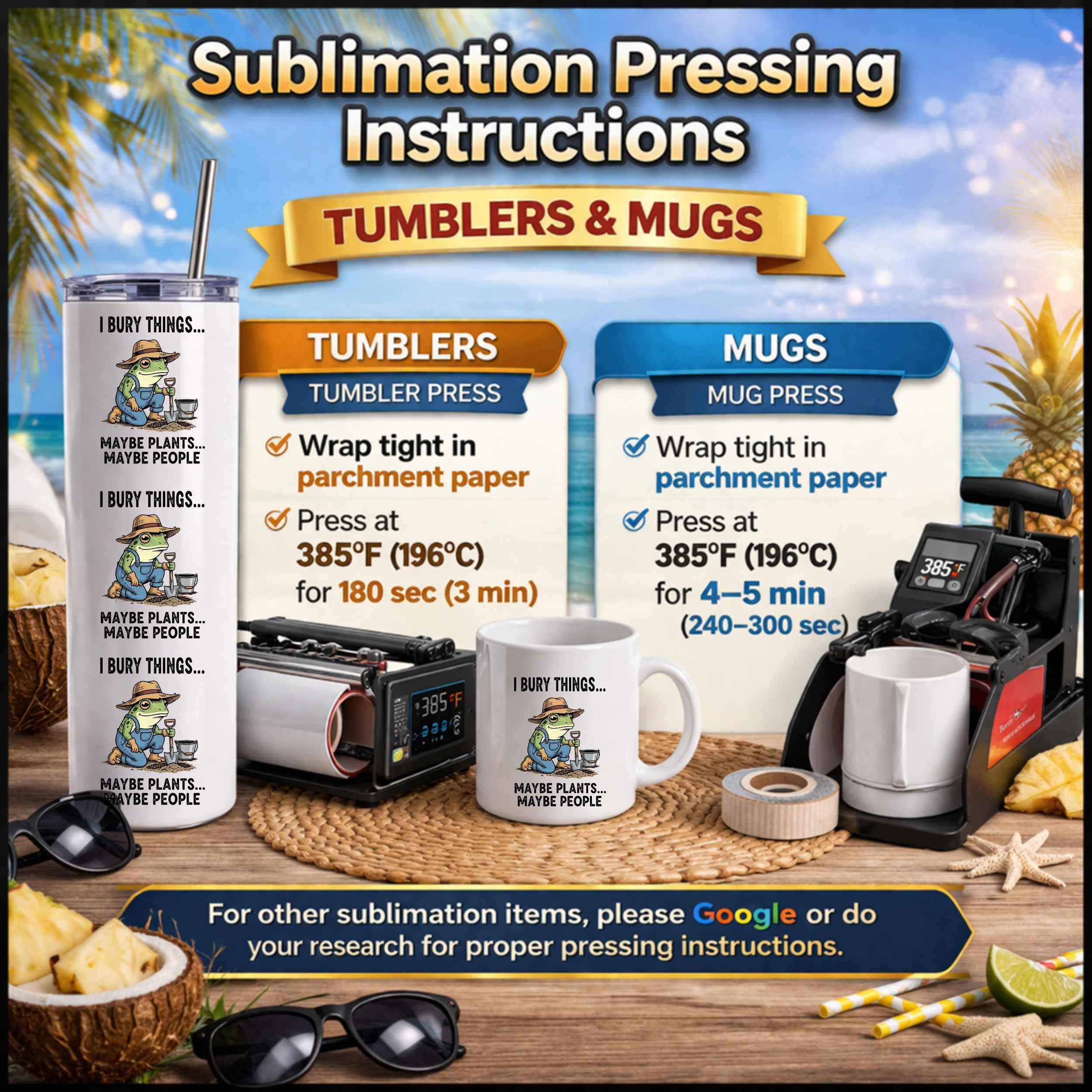 I Bury Things! 9-Piece Bundle for Crafters & DIY – 3 Eco-Solvent Transfers + 3 Sublimation Transfers Ready to Press for Shirts, Mugs & Tumblers + 3 Matching 2” Stickers