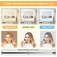 thumbnail image 6 of VEANERWOOD White Vanity Desk Set with Mirror, Makeup Desk with Charging Station & Visible Cabinet Cushioned Stool for Bedroom, 6 of 8