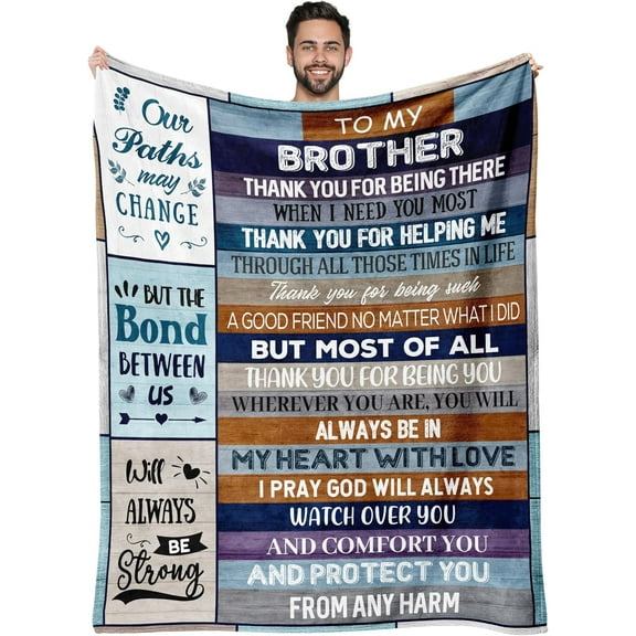 Christmas Blanket Gifts for Brother, Brother Gifts from Sister, Brother Birthday Gifts for Brother Adult, Best Brother Gift Ideas, Big Brother Gifts for Christmas Graduation Blanket