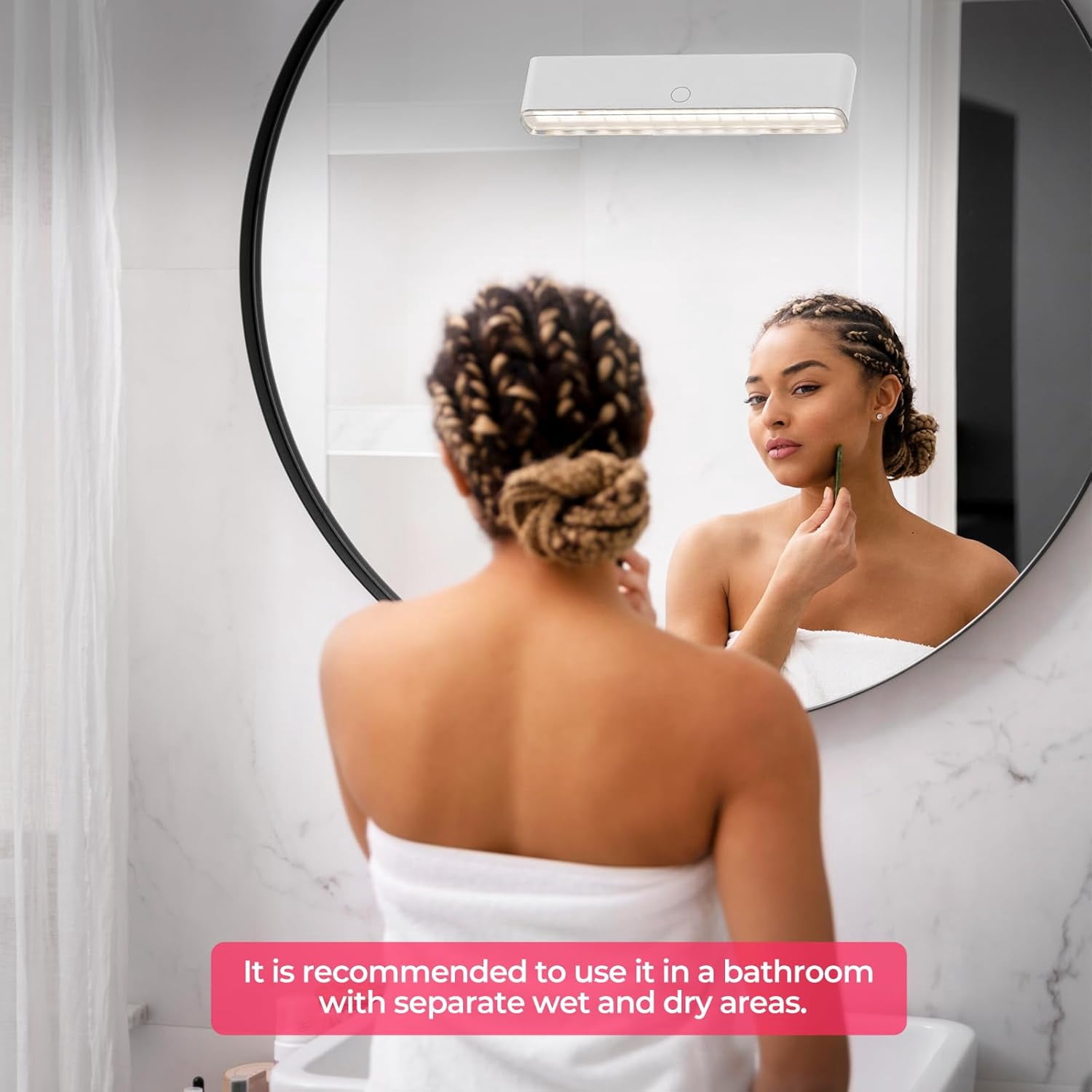 Wireless Vanity Lights for Mirror Set of 2, 4000mAh Rechargeable Stick On Makeup Light, CCT Modes & Dimmable Brightness, Cordless for Mirror Vanity Bathroom