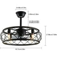 thumbnail image 6 of 18" Industrial Caged Ceiling Fan with Light Remote Control Pendant Light Fan Timable Enclosed Ceiling Lamp 3 Wind Speeds Modern Chandelier Hanging Fan Light Fixture for Bedroom Living Room, 6 of 9