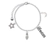 thumbnail image 2 of Delight Jewelry Silvertone Mini Christmas Light Silvertone Dream Big Charm Bracelet, 7.5+2" Extender, 2 of 4