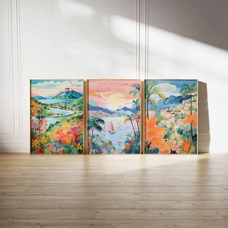 British Virgin Islands Travel Posters Caribbean Prints Tropical Prints Caribbean Wall Art British Virgin Islands Travel Art Set 3 Poster Only