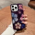 thumbnail image 2 of Case for iPhone 15, Colorful Flowers Phone Case for Women Girls, TPU Cute Exquisite Stylish Durable Protective Phone Cover, Anti-Scratch Case for iPhone 15, Purple, 2 of 13