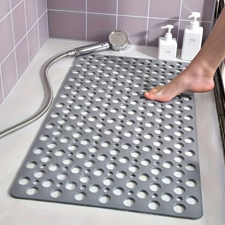 Non Slip Bathtub and Shower Mat with Suction Cups and Drain Holes, quick-drying shower mat with round hole design, Soft Machine Washable Non Slip Bath Mat for Tub, Shower Mats for Inside Shower.