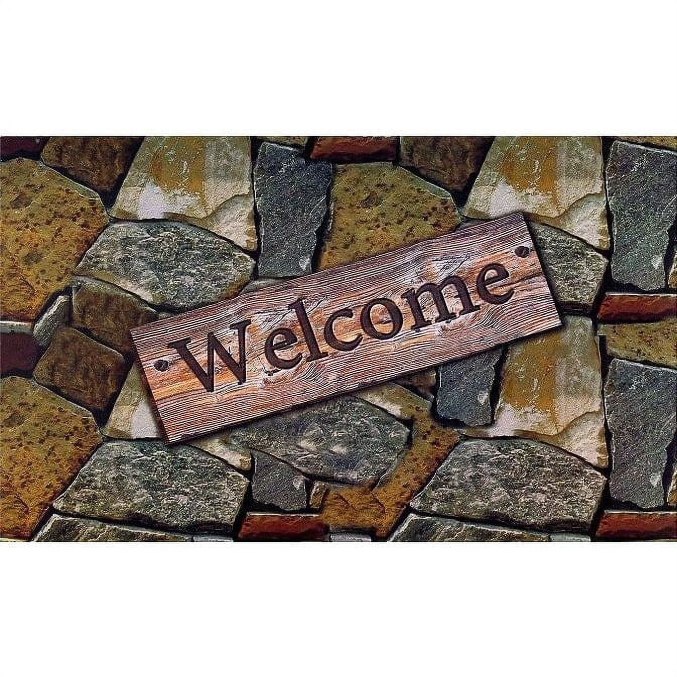 Achim Home Decor Quarry 18" x 30", Welcome Outdoor Rubber Entrance Mat, Multi-Color