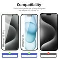 thumbnail image 2 of [2+2Pack]For iphone 15 Pro Screen Protector with Camera Lens Protector,Sensor Protection,Dynamic Island Compatible,Case Friendly Tempered Glass Film[9H Hardness]designed for 15 Pro(6.1 Inch), 2 of 7