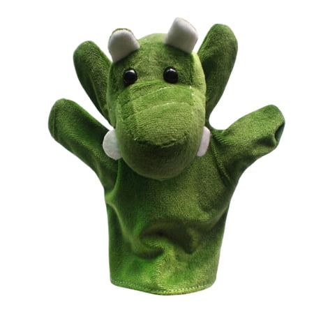 Hand Puppets Plushie 8.6In Animals Plush Puppets Stuffed Animals Small Plush Toys Pretend Play Plush Toys with Tiger Lion Bear for Show Theater Christmas Birthday Gifts for Girls Boys (Green)