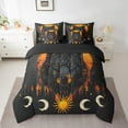 thumbnail image 2 of Gothic Wolf Comforter Set 7 Piece Bed in a Bag Twin,Sun And Moon Stars Bedding Sets Goth Woodland Animals Sheet Set With Comforter,Exotic Wildlife Boho Bed Set, 2 of 5