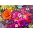 thumbnail image 2 of wall26 - Still Life of Yellow and red Colour Flowers .Oil Painting a Bouquet of Rose - Removable Wall Mural | Self-Adhesive Large Wallpaper - 66x96 inches, 2 of 6