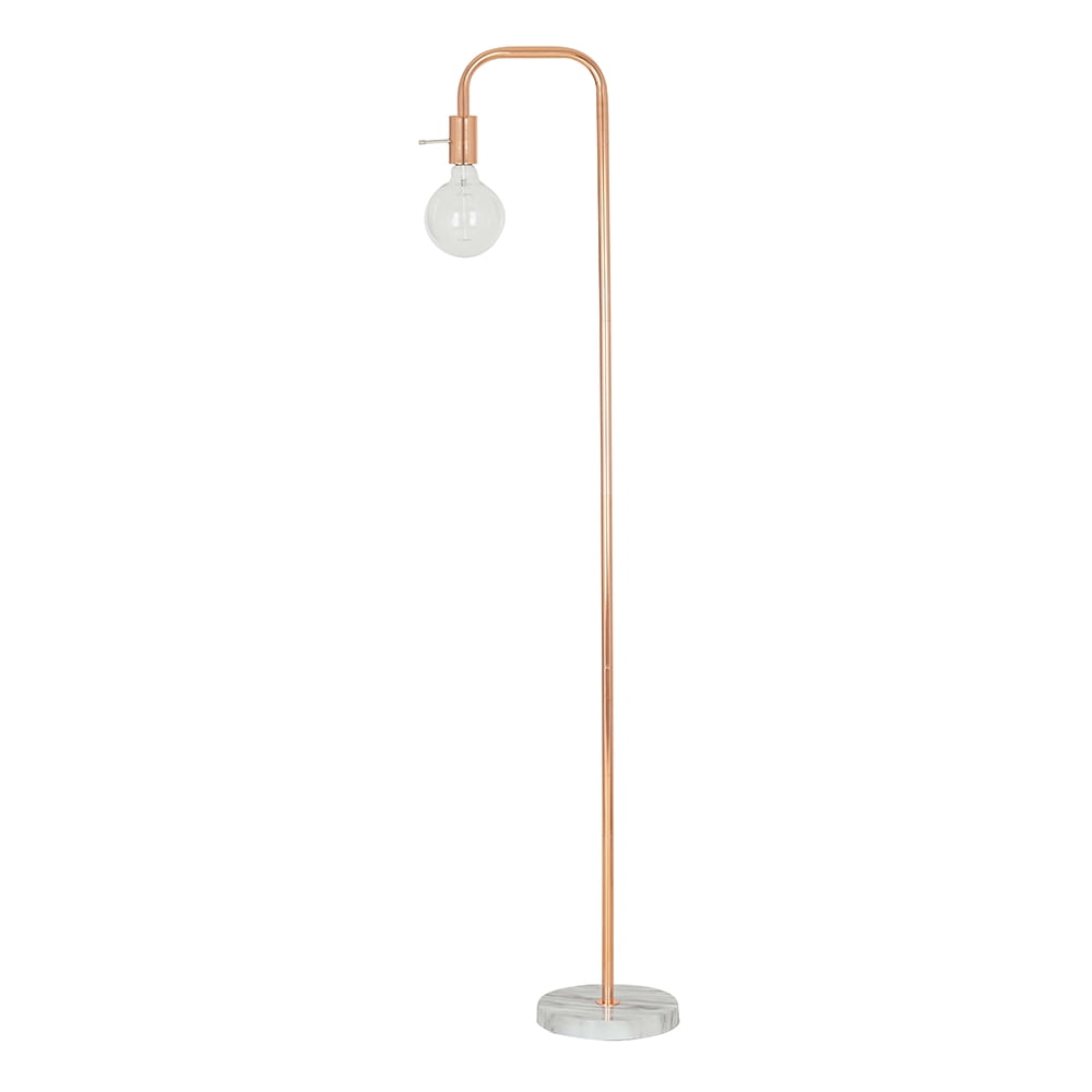 Cresswell Lighting 62" Modern Rose Gold Metal Floor Lamp