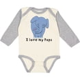 thumbnail image 3 of Inktastic I Love My Pops Elephant Blue Boys Long Sleeve Baby Bodysuit, 3 of 5