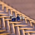 thumbnail image 3 of 925 Silver Sapphire Stud Earrings- September Birthstone for Women, 3 of 8