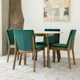 thumbnail image 3 of Coleman 5-Piece Mid-Century round Dining Set w/ 4 Velvet Dining Chairs in Green, 3 of 4